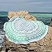 Round Beach Towel, Lemon Hour Mandala Beach Blanket with Tassels, Extra Water Absorbent Outdoor Round Beach Throw, Bohemian Style, Multi-Purpose Beach Towel, Lake Blue, 150 CM/ 59 Inch