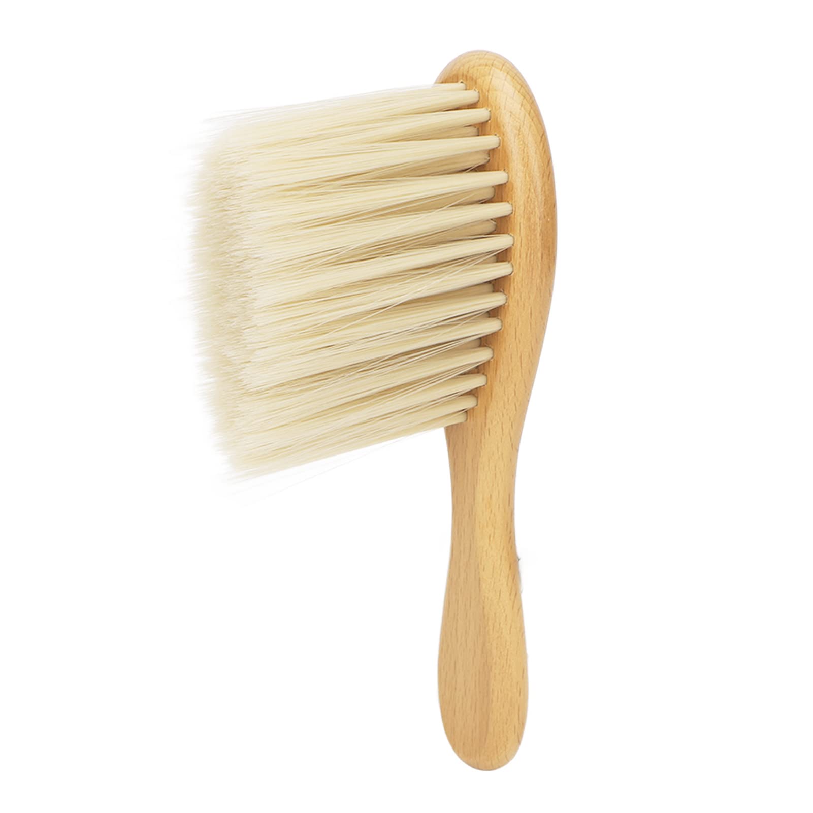 Face Duster Brush, Nylon Professional Beech Wood Soft Wash Neck Duster Brushes Comfortable Materials Hair Cutting Tool for Barber