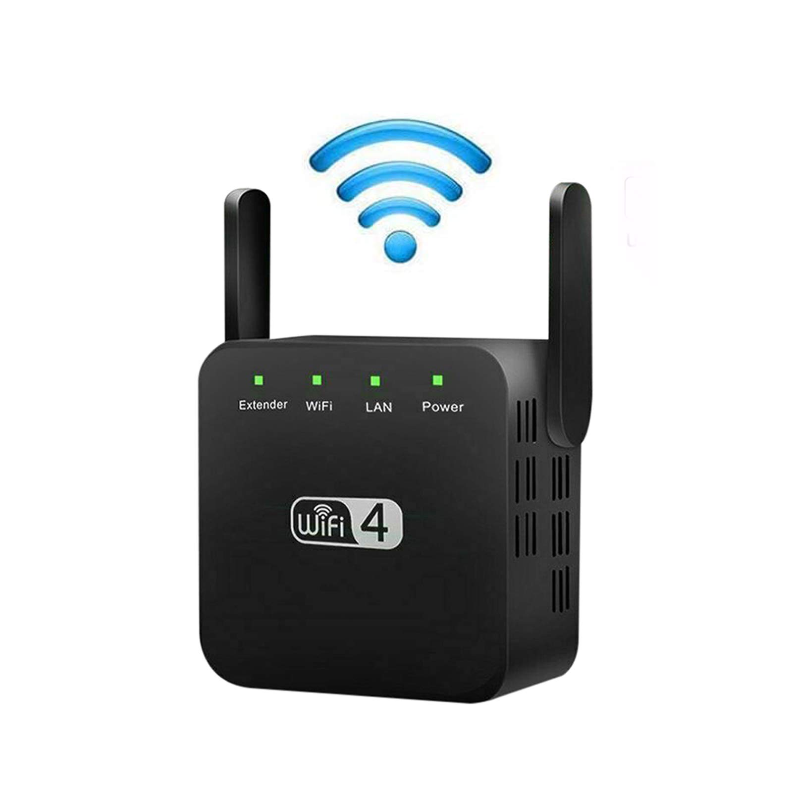 kkkl 2.4Ghz Dual Band WiFi Extender Zen Booster 300M Internet Range Zenbooster Router, UK Plug (UK Plug Black)