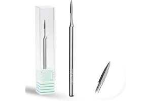 Curacoro Cuticle Nail Drill Bit 3/32'' - 1.2mm Flame Polygon Shape Bit for Professional Finish, Refine & Smooth Acrylic or Gel Nails, Nail Art Pedicure Manicure Salon & Home