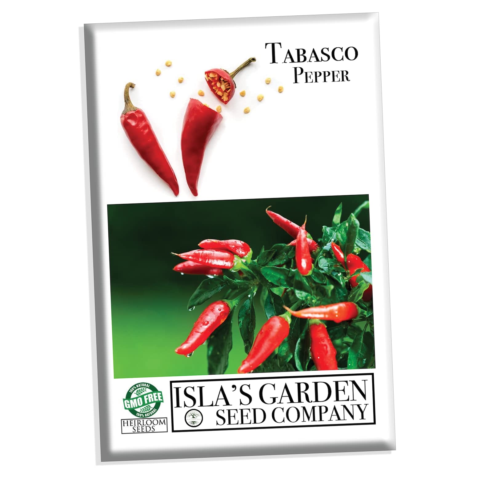 Photo 1 of ***3 PACKS INCLUDED***Tabasco Red Hot Chili Pepper Seeds for Planting, 50+ Heirloom Seeds Per Packet, (Isla's Garden Seeds), Non GMO Seeds, Botanical Name: Capsicum frutescens, Great Home Garden ***3 PACKS INCLUDED***