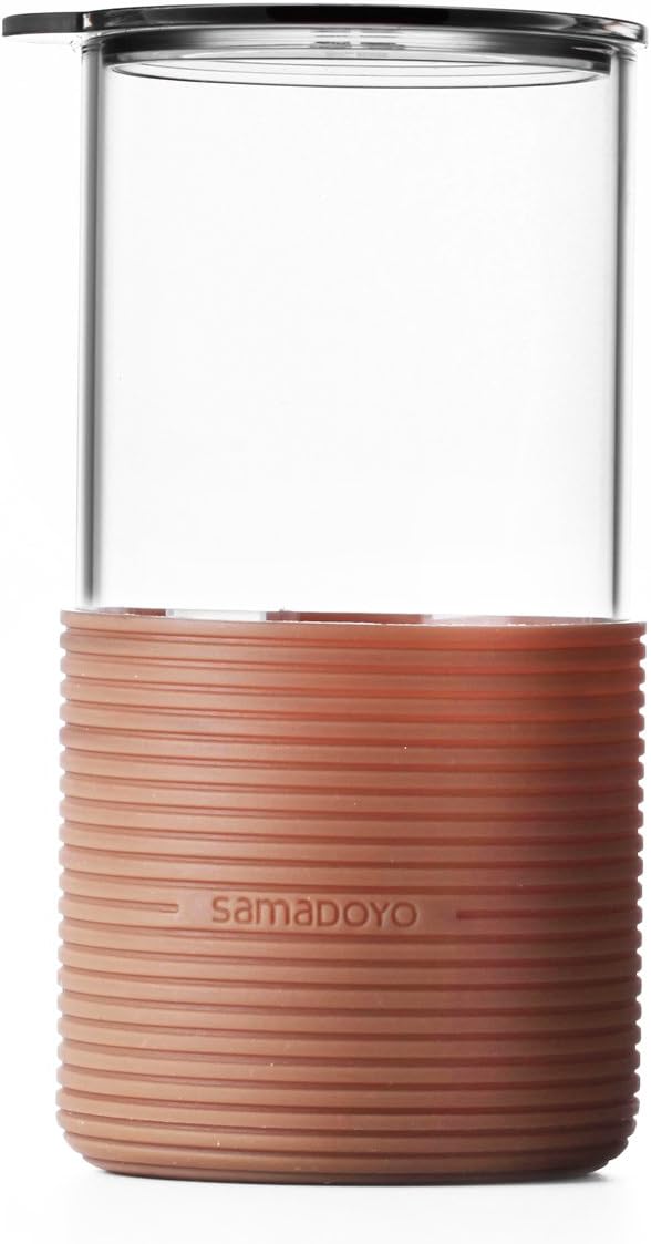 Tea Glass with ISO/450 ml – samaDOYO® Handle & Lid Brown