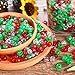 850 Pieces Christmas Glitter Pony Beads Plastic Craft Beads Assorted Pony Beads with Storage Box for Christmas Decoration