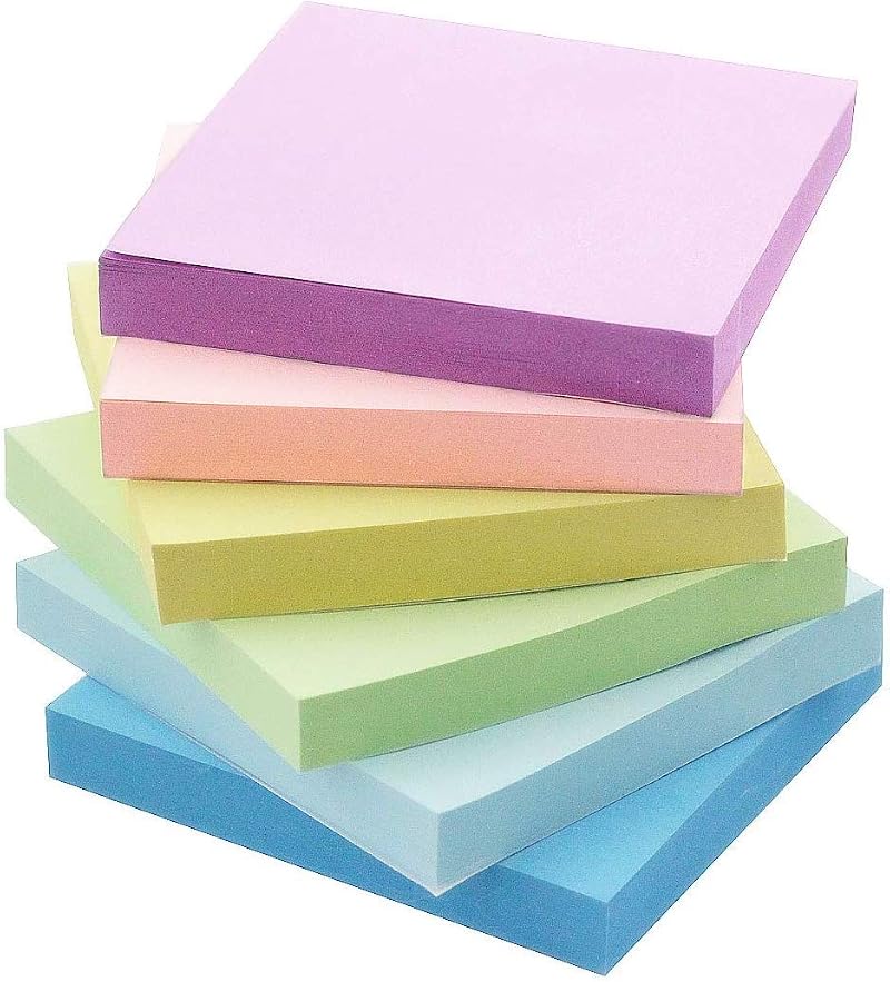 Early Buy Sticky Notes 6 Pack 100 Sheets Pad 3 x 3 Inches 6 Candy Colors