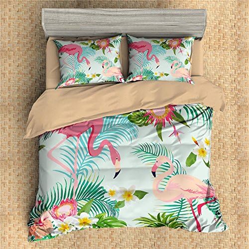 3D Personalized Design Flamingo Duvet Cover Set Style Microfiber Decoration Room home (King -Style 11)
