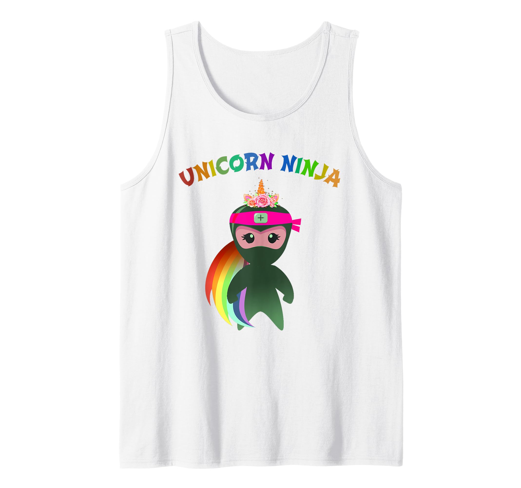 Pink UNICORN NINJA Fancy Dress Spy Girls Kids Mom Teachers Tank Top