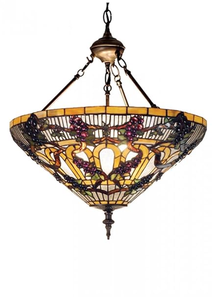 Meyda Tiffany 65651 Jeweled Grape Inverted Pendant Light Fixture