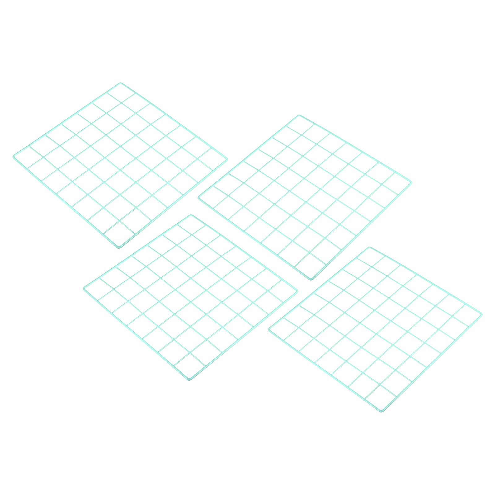 PATIKIL 14x14 Wire Grid Panel, 4 Pack Metal Mesh Wall Decor Decorative Panels Board Photo Pictures Display Hanging Organizer for Home Office, Green