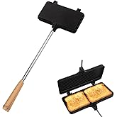 SAVITA Double Pie Iron for Camping Aluminum Alloy with Long Handle, Portable Removable Double Sandwich Maker Toaster Campfire Camp Cooker Pie Iron Camping Cookware for Outdoor Camping Picnic
