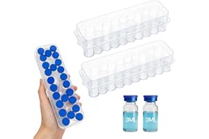 2 Packs 3ml Vial Peptide Storage Case — 24-Slot Insulin & Peptide Organizer Bag for Fridge, Transparent Protector Box Holder 