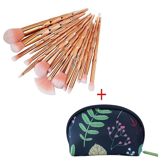 YanHoo Bürste Ankunft 15Pc Meerjungfrau Foundation Lidschatten Kontur Augen Lippe Make-Up Pinsel Set erröten EIN Schere Pushe