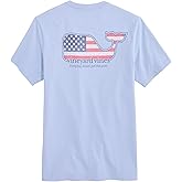 Vineyard Vines Mens Flag Whale Short-Sleeve Pocket Tee