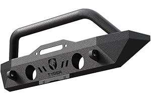 Tyger Auto TG-BP6J70078 Tyger Fury Stubby Front Bumper w/Winch Plate Compatible with 07-18 Jeep Wrangler JK; 2018-2024 JL (In