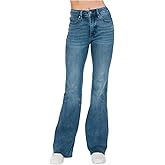Judy Blue Mid Rise Tummy Control Cut Hem Flare Jeans- Ivory Gem