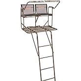 Guide Gear 17' 2-Man Ladder Tree Stand Climbing Hunt Seat, Hunting Gear Equipment Accessories Camo