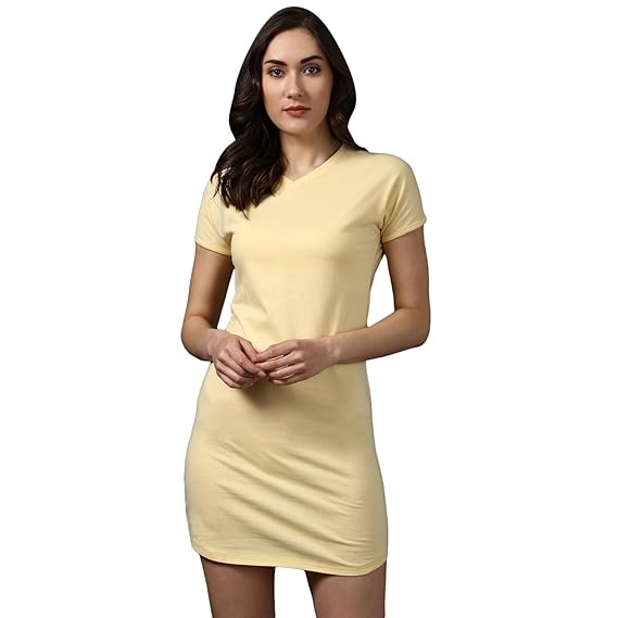 light yellow bodycon dress