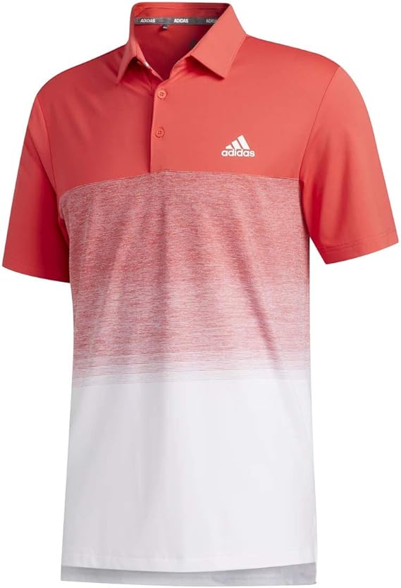 Adidas Ultimate365 1.1 Print Golf Polo Shirt - Real Coral/White: Amazon.co.uk: Clothing