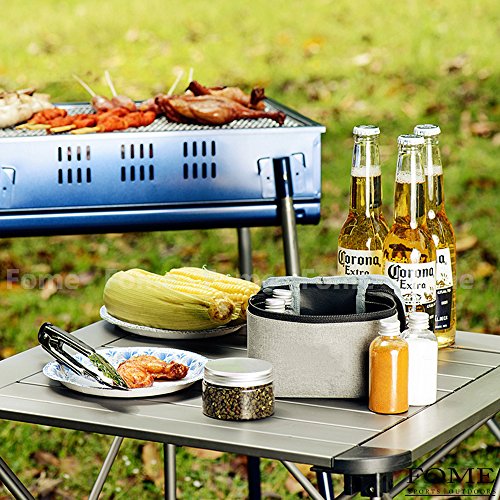 Spice Containers, Pack of 6 PET BBQ Seasoning Bottles Outdoor Camping Spice Jars Containers Condiment Dispenser Durable Refillable with Portable Pouch Suitable for Outdoor Camping Hiking Activities