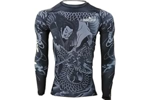 Gruff Combat BJJ Rash Guards Grappling MMA Jiu Jitsu No Gi UFC Shirt Fight Wear, Long Sleeves.