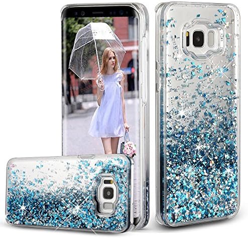Galaxy S8 Case,Soundmounds Galaxy S8 Glitter Flowing Liquid Floating Fashion Bling Case Cover for Samsung Galaxy S8. (Purple)