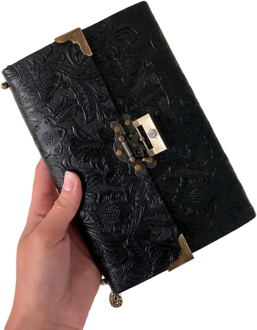Leather Notebook Lock Traval Journal Travelers Notebook with Lock Diary Planner for Travelers Sketching