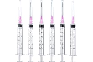 HABEUNIVER 100 Pack 3ml Syringe with Luer Lock 18 Gauge, Individual sealed Package