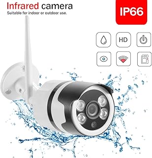 Überwachungskamera Aussen, 1080P WLAN Kamera Outdoor IP66 wasserdicht Außen Alexa Sicherheitskamera mit Nachtsicht, Zwei-Wege-Audio, Bewegungserkennung, Unterstützt bis zu 128G SD-Karte