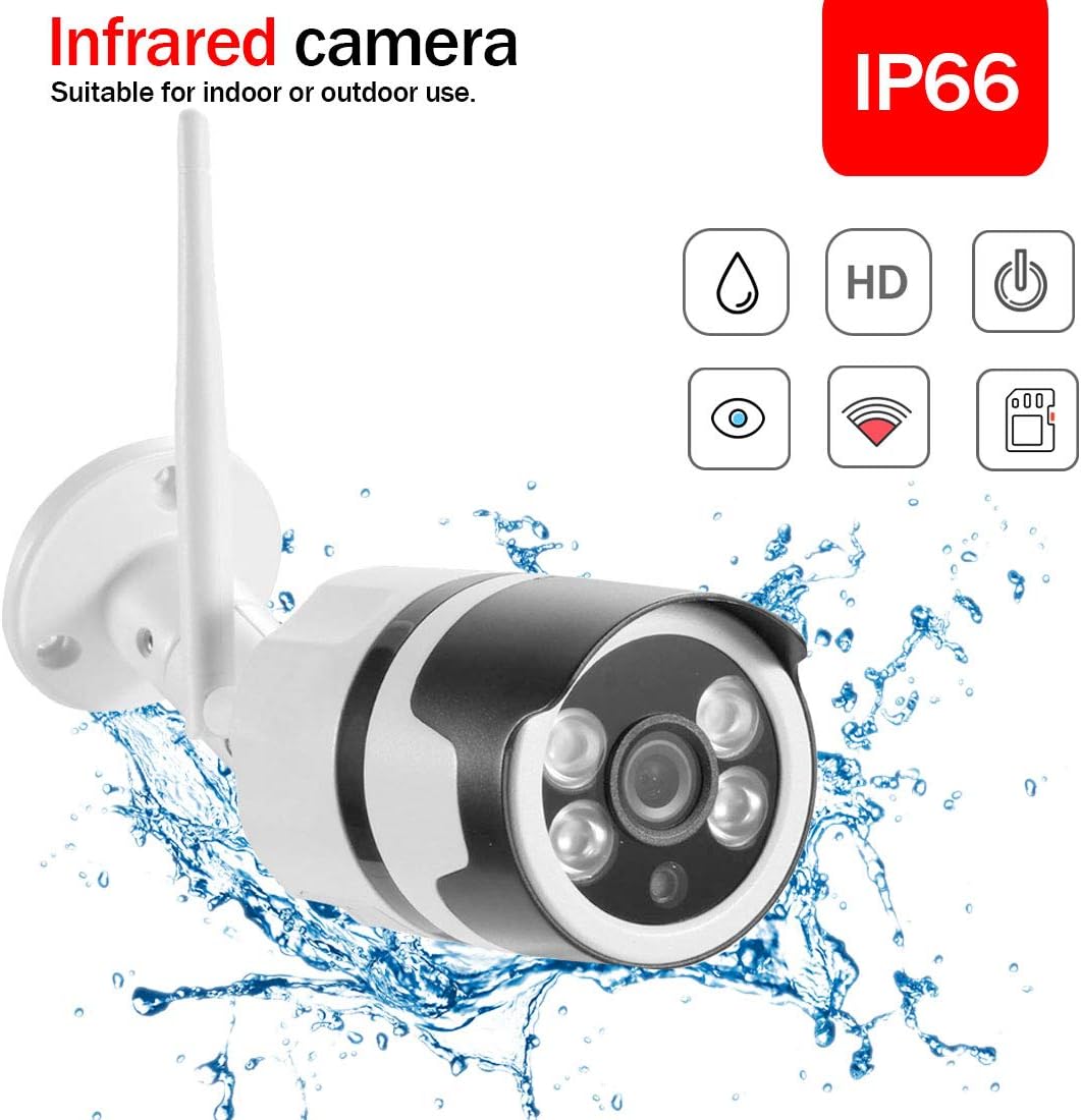 Überwachungskamera Aussen, 1080P WLAN Kamera Outdoor IP66 wasserdicht Außen Alexa Sicherheitskamera mit Nachtsicht, Zwei-Wege-Audio, Bewegungserkennung, Unterstützt bis zu 128G SD-Karte