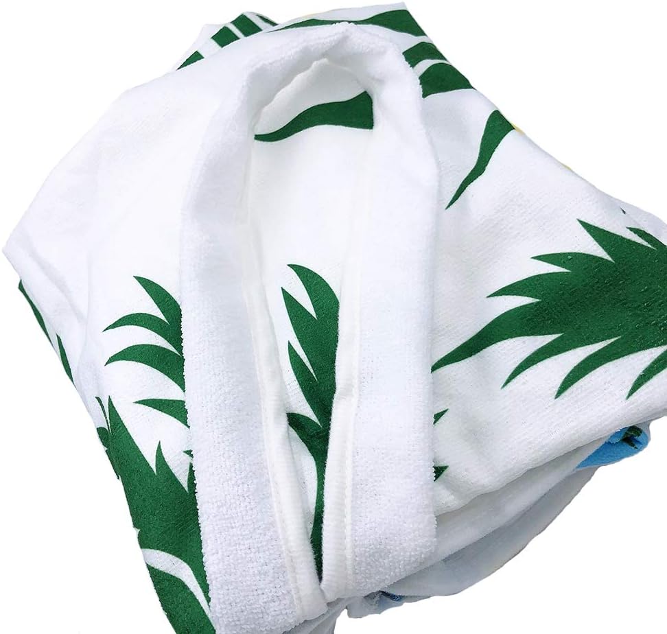 Lmeison Beach Chair Cover Green Leaves, 2Pack Microfiber Chaise Lounge Towel with Storage Pockets for Pool, Sun Lounger, Hotel, Vacation, Holidays Sunbathing, No Sliding (84.6" x 29.5"): Kitchen & Dining