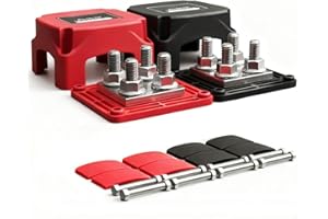 400A 12V-48V Heavy Duty Busbar Copper Bus Bar 4xM10 Power Distribution Block, Module Design Busbar Box with Cover Battery Ter