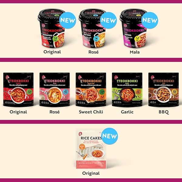 SPICY CUP TTEOKBOKKI INSTANT RICE CAKES KOREAN – [MALA (TINGLY SICHUAN SPICE) | PACK OF 6] – READY IN 3 MINUTES | GLUTEN-FREE, CHEWY, QUICK & EASY MEAL | STREET FOOD SNACK | 0 CHOLESTEROL/ 0 TRANS FAT – O’FOOD