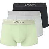 SALIGIA Men’s Trunks Underwear Sexy, Tag-Free & 100s Silky-Sheen Lyocell Boxer Briefs with No-Fly Pouch 3-Pack
