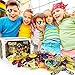Smilkat Pirate Treasure with Plastic Gold Coins and Diamonds Gems Jewelry, Pirates Party Favor Game Play Set Toys Supplies for Kids
