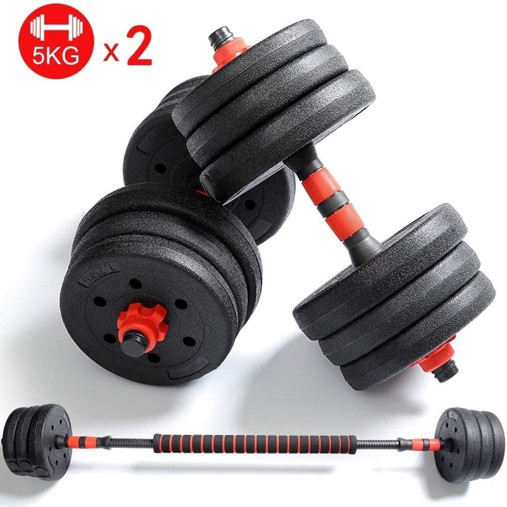 YZPDSKJ 15KG Adjustable Fitness Dumbbell Weight Dumbells Electroplating Weight Bars Gym Dumbells Barbell Set Box for Men Body Building,Red black
