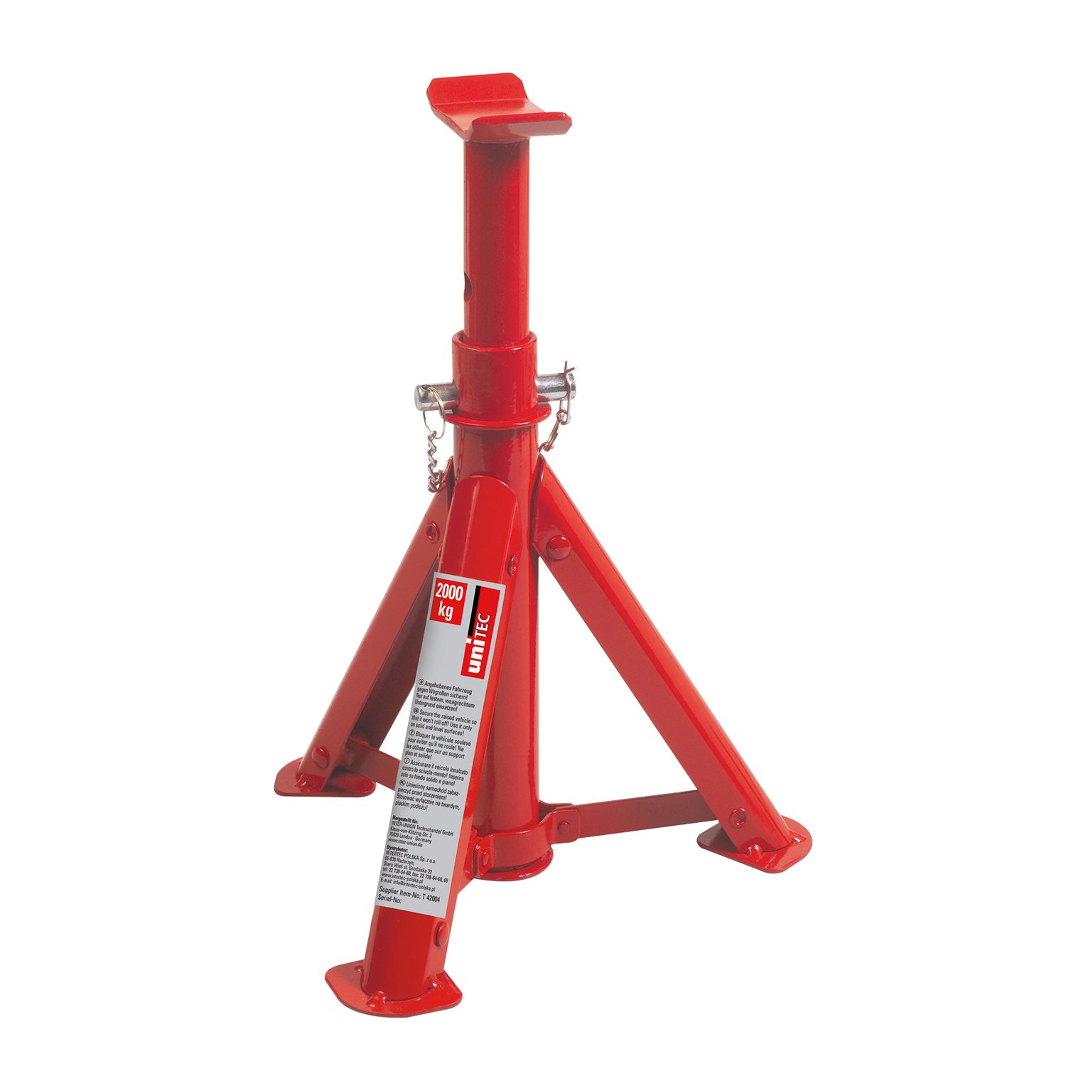 Unitec 10899 Axle Stand Collapsible 2 Tonnes
