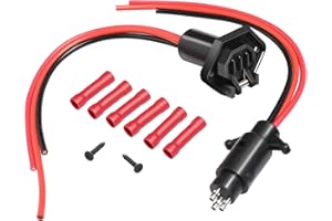 Ciuouient Heavy Duty 12-24 Volt 3 Wire 10 Gauge Trolling Motor Plug Socket Set Replacement for Boat Marine, Male and Female Trolling Motor Connector, (Good Waterproofing and Conductivity)