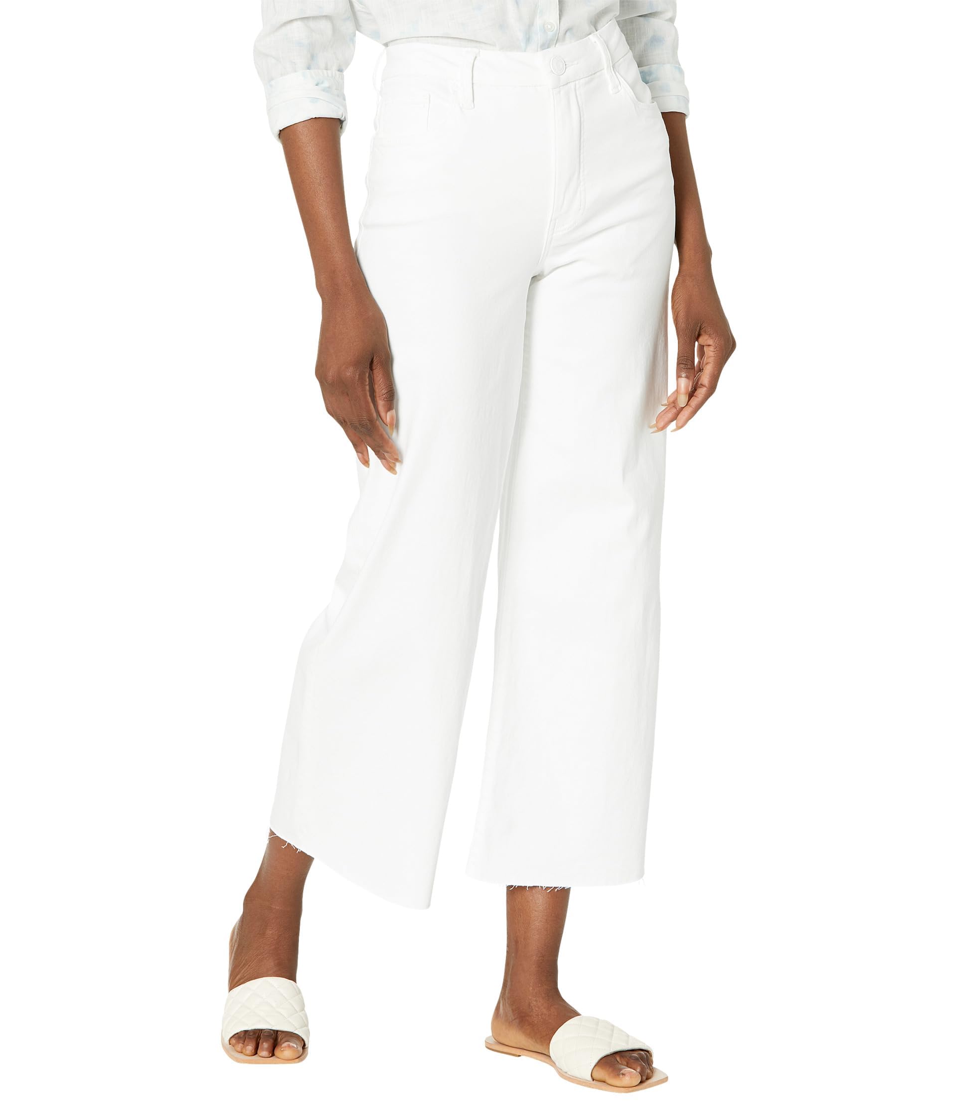 Photo 1 of KUT from the Kloth Meg High-Rise Fab Ab Wide Leg Raw Hem in Milestone Optic White 8 27
