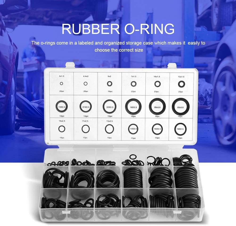 DEWIN Rubber O Rings Assorted, 279Pcs/Kit O-ring Seals Small Rubber O-Ring Assortment Set Hydraulic Plumbing Gaskets Seal Kit 18 Sizes - Image 3