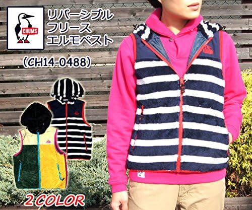 Amazon チャムス Chums レディース リバーシブルフリースエルモベスト Lot Ch14 04 M Crazy レディース 通販