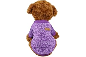 Idepet Pet Dog Classic Knitwear Sweater,Soft Fleece Coat for Small,Medium,Large Dog,Warm Pet Dog Cat Clothes,Soft Puppy Customes 2 Color (M, Purple)