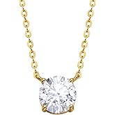 2CT Moissanite Necklace for Women, 18K White Gold Plated Sterling Silver Adjustable Chain Pandent Necklace, Lab Created Diamond, Valentines Christmas Anniversary Birthday Gifts for Mom Wife