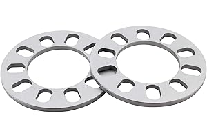 DCVAMOUS 2PC 5X108 5X110 5X112 5X114.3 5X115 5X120 5X127 5X130 5X4.25 5X4.5 5X4.75 5X5 Universal Wheel Spacers 1/4 Inch (6mm) Compatible with 5 Lug Rims Bolt Pattern from 108mm to 130mm
