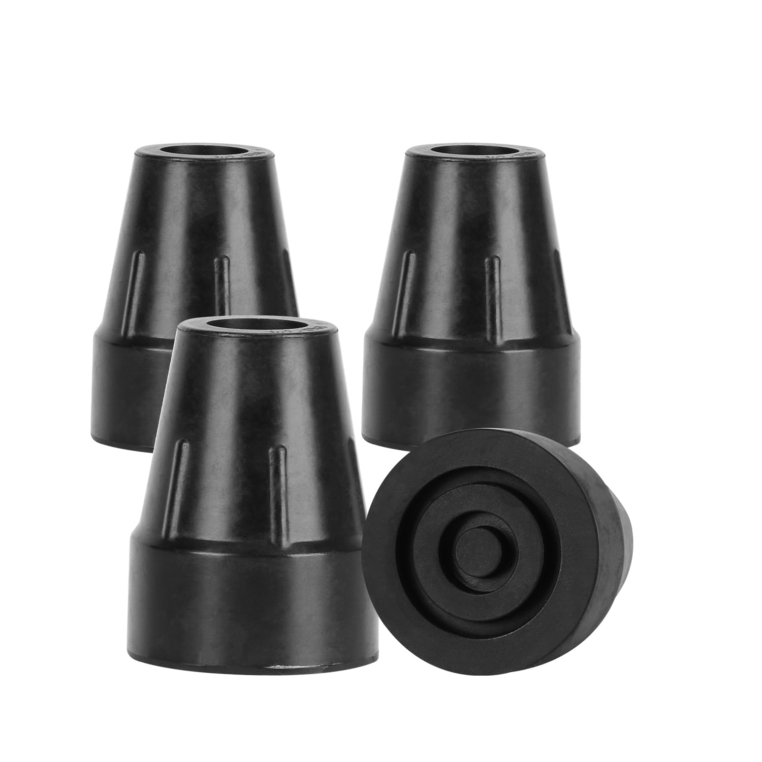 supregear 22mm 7/8" Rubber Ferrules for Crutches (4-Pack), Heavy Duty End Caps for Walking Sticks, Canes, Added Metal Washer for Extra Strength, Walking Stick Rubber Feet Tips, Crutch Tips