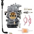 DICMIC CV40 Carb Carburetor with Spark Plug and Jet Compatible with Harley Davidson Dyna Sportster 883 1200 Heritage Softail Electra Glide Fatboy & More Replace# 27421-99, 27490-04