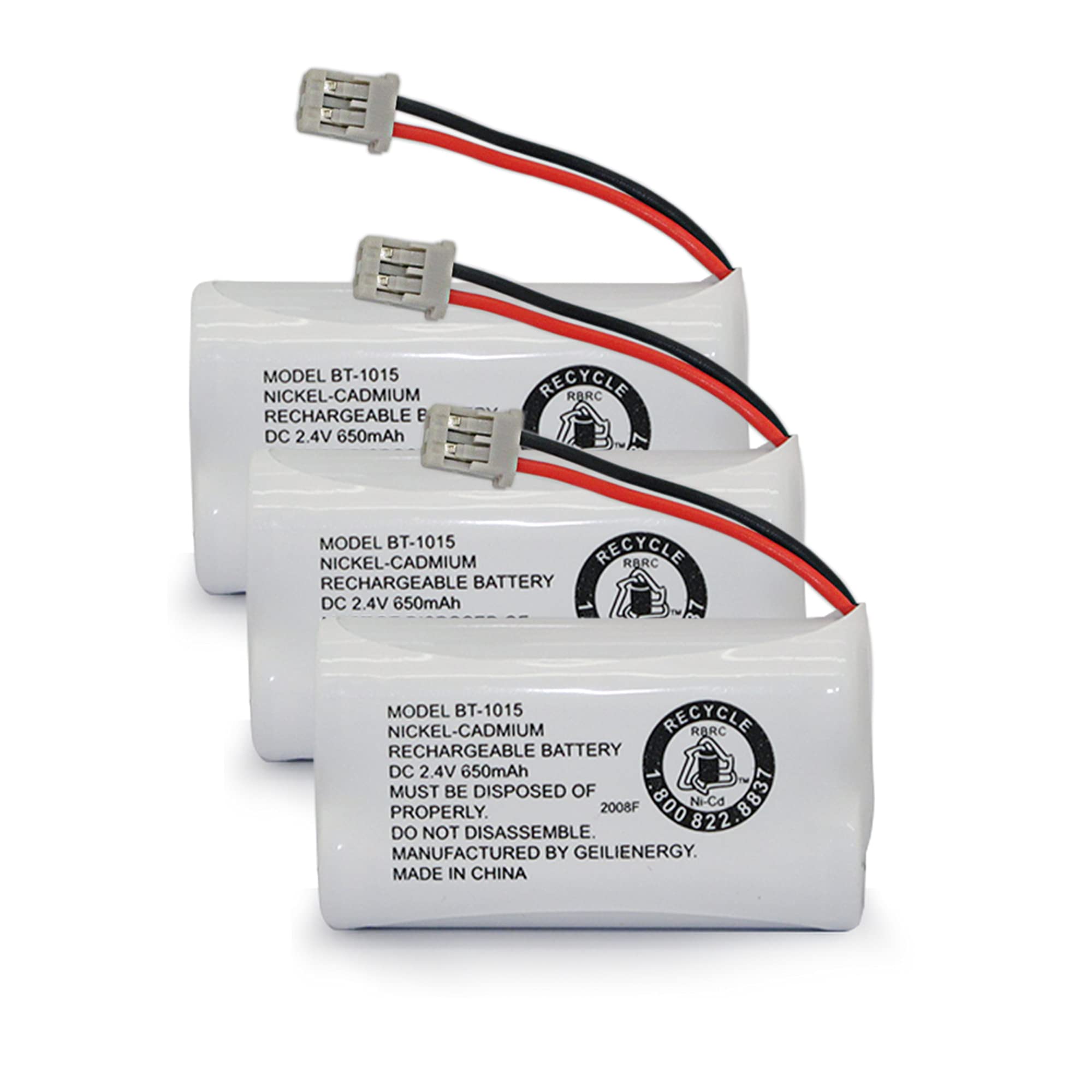 GEILIENERGY BT-1015 BT1015 Battery Compatible for Uniden BT1007 BT-1007 BT904 BT-904 BBTY0651101 BBTY0460001 BBTY0510001 BBTY0624001 BBTY0700001 HHR-P506, HHR-P506A Cordless Phone(3-Pack)