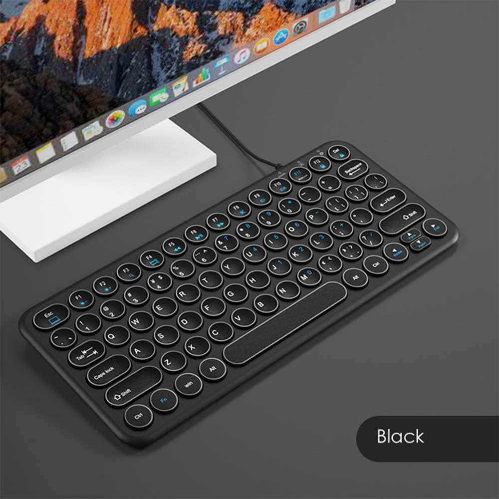 CHUSHENG USB Mini Ultra Thin Keyboard Retro Keyboard With Round Hat The