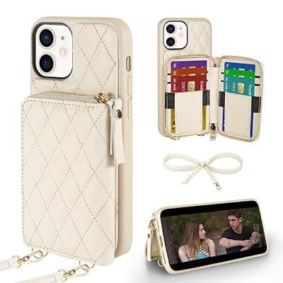 Buy Wallet Case Compatible With Iphone 11 Lameeku Card Holder Case With Wrist Strap Quilted Leather Crossbody Wallet Case For Women Shockproof Case Compatible With Iphone 11 6 1 Beige Online In Indonesia B08t1cz9xd