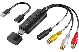 VIXLW Capture Card, USB Video Capture Card Device, Audio Video Converter Grabber for RCA to USB-Convert VHS Mini DV VCR Hi8 DVD to Digital, for PC TV Tape Player Camcorder, MAC Windows Vista Compatible
