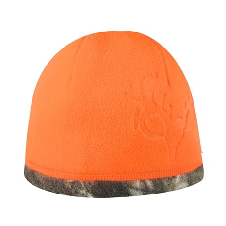 blaze orange fleece beanie