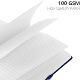 Lefute A5 Notebook 2 Pack 200 Pages 100 GSM Hardback with Pen Loop Elastic view 3